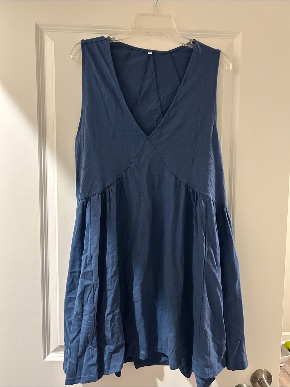 Sleeveless V-Neck Blue Women's Dress